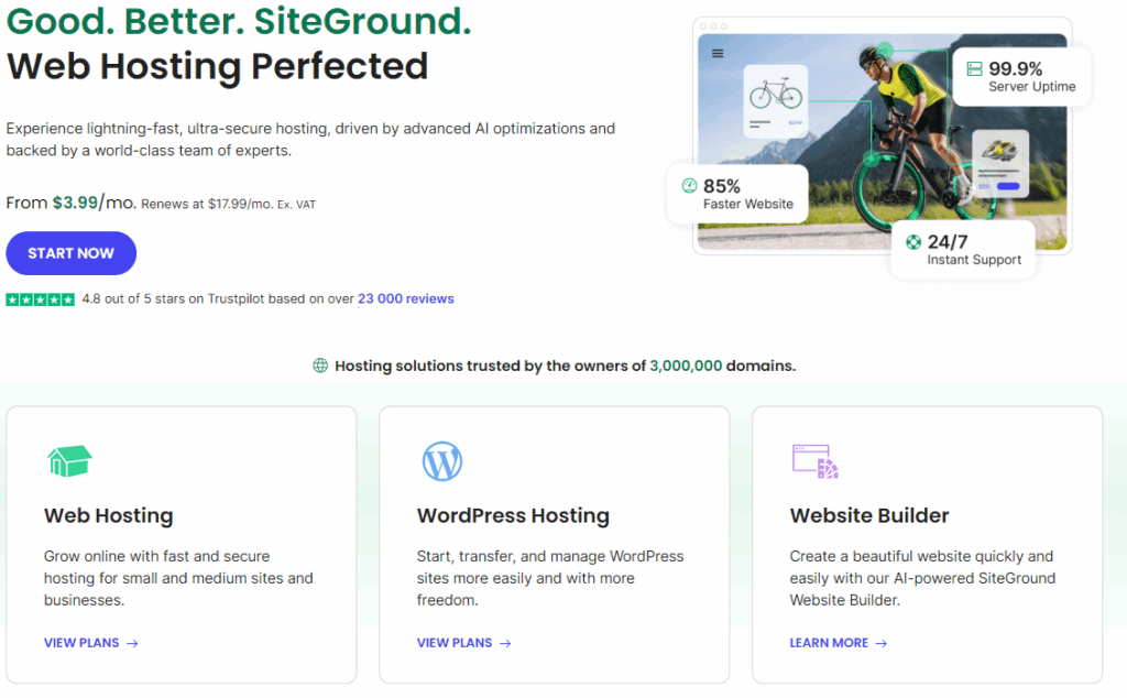 SiteGround Cheap WordPress hosting 